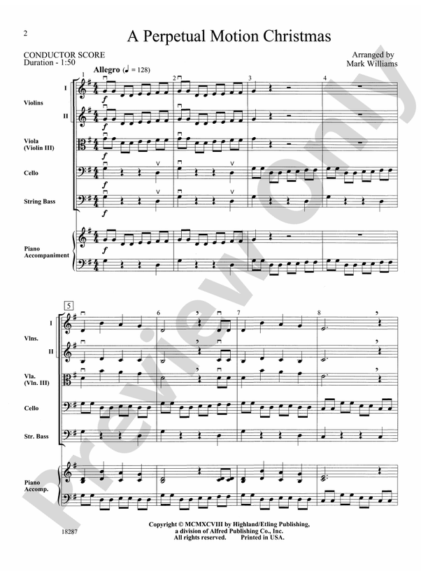 A Perpetual Motion Christmas – String Orchestra Conductor Score & Parts (Digital Download)