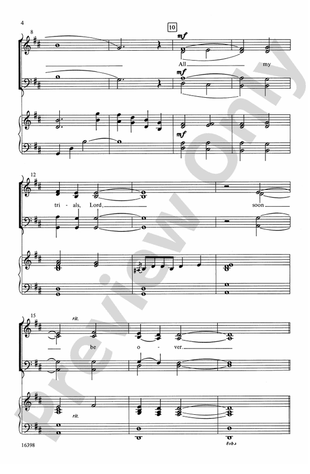 All My Trials - Arr. Mark Hayes - SATB Choral Octavo (Digital Download)