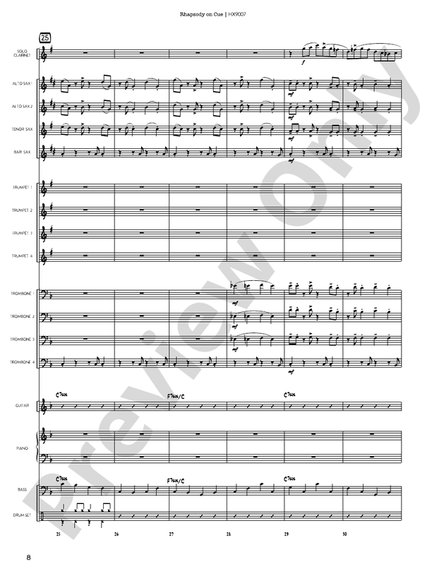 Rhapsody on Cue – Jazz Ensemble Conductor Score & Parts (Digital Download)