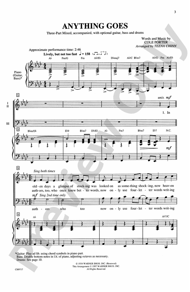 Anything Goes – 3-Part Mixed Choral Octavo (Digital Download)