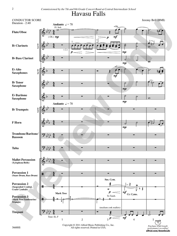 Havasu Falls - Concert Band Conductor Score & Parts (Digital Download)