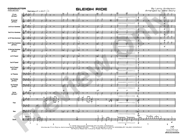Sleigh Ride – Jazz Ensemble Conductor Score & Parts (Digital Download)