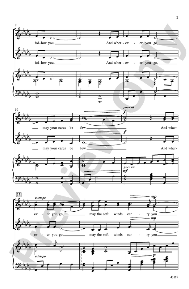 And Wherever You Go - SSA Choral Octavo (Digital Download)