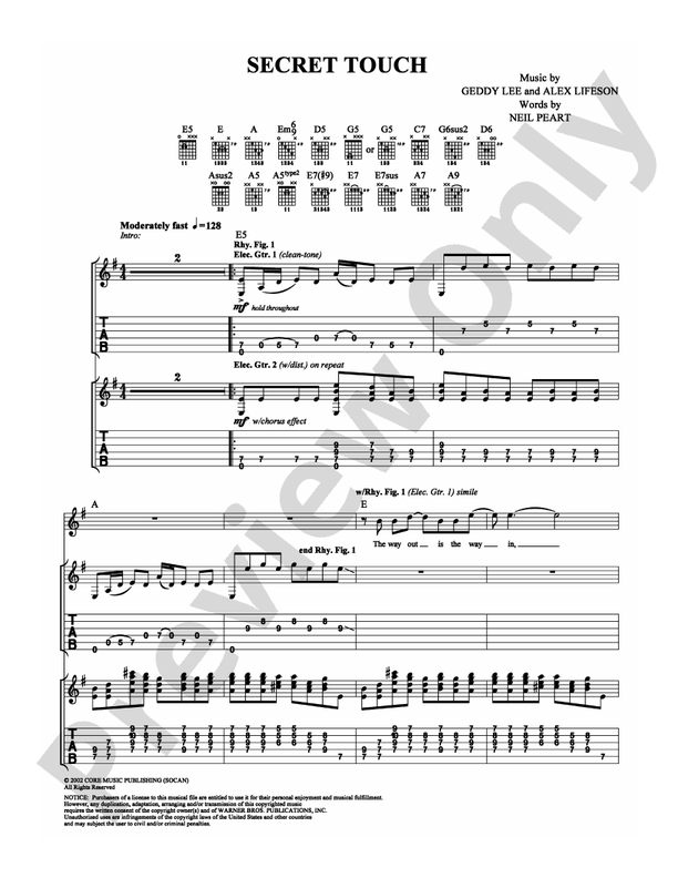 Secret Touch - Guitar TAB (Digital Download)