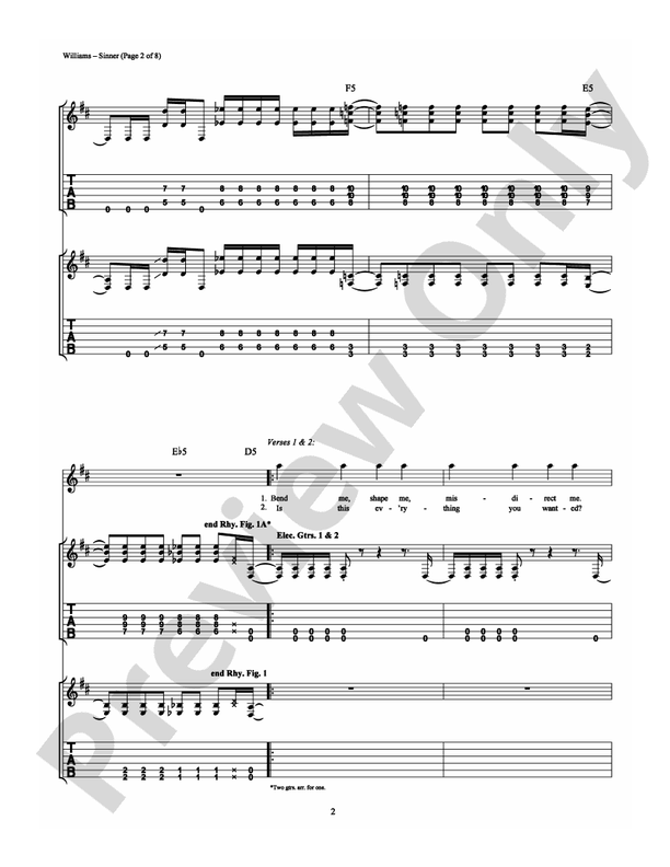 Sinner - Guitar TAB (Digital Download)