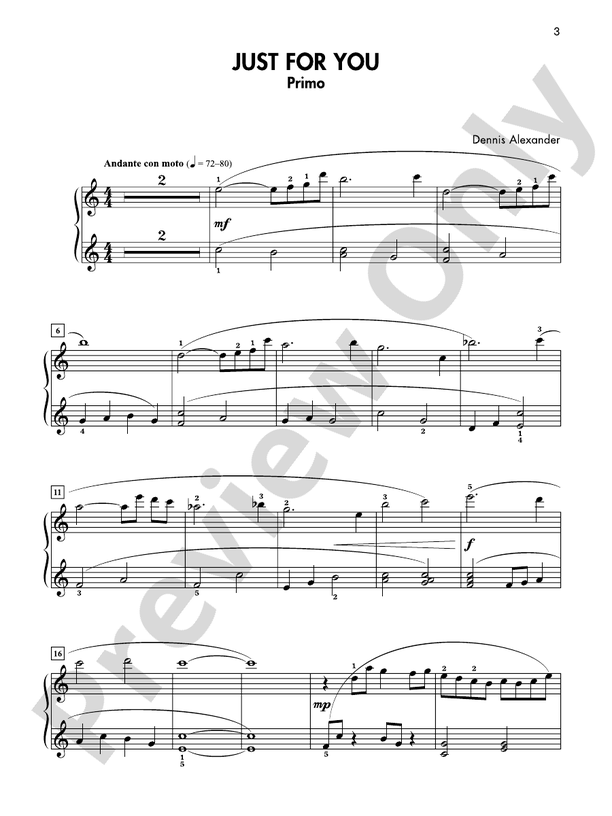 Just for Two, Book 3 - 1 Piano, 4 Hands (Digital Download)