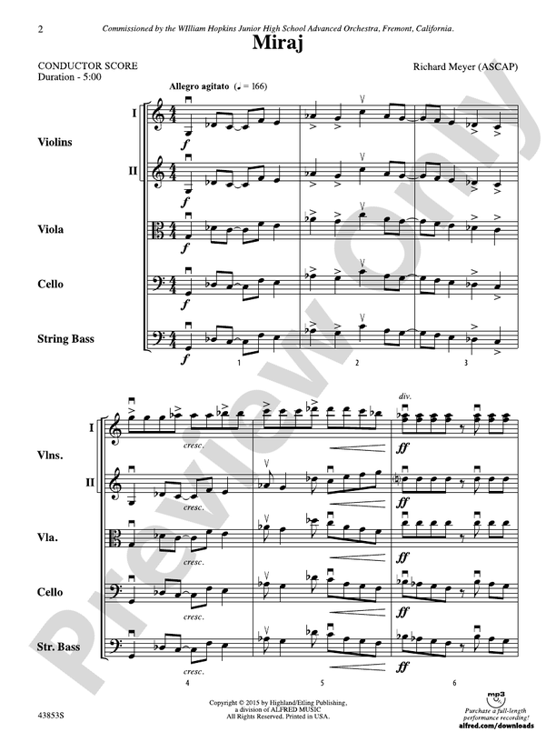 Miraj – String Orchestra Conductor Score & Parts (Digital Download)