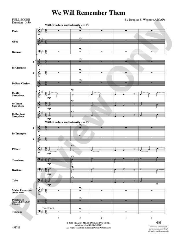 We Will Remember Them - Concert Band Conductor Score & Parts (Digital Download)