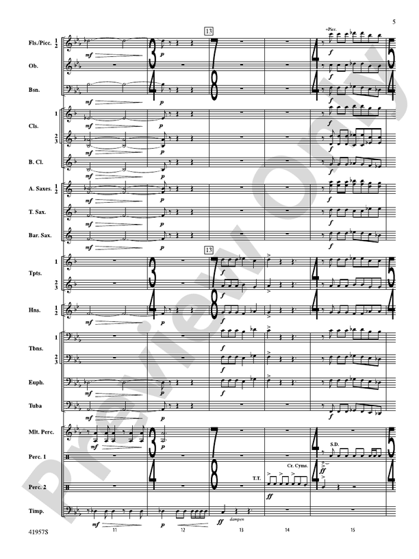 Runway Five - Concert Band Conductor Score & Parts (Digital Download)