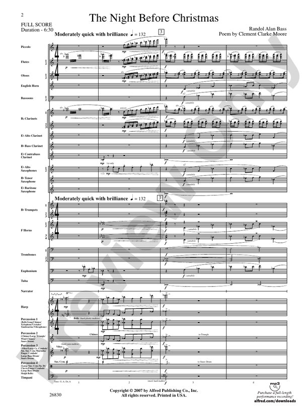 The Night Before Christmas - Concert Band Conductor Score & Parts (Digital Download)
