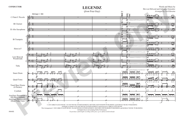Legendz – Marching Band Conductor Score & Parts (Digital Download)