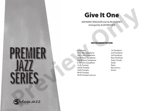 Give It One – Jazz Ensemble Conductor Score & Parts (Digital Download)