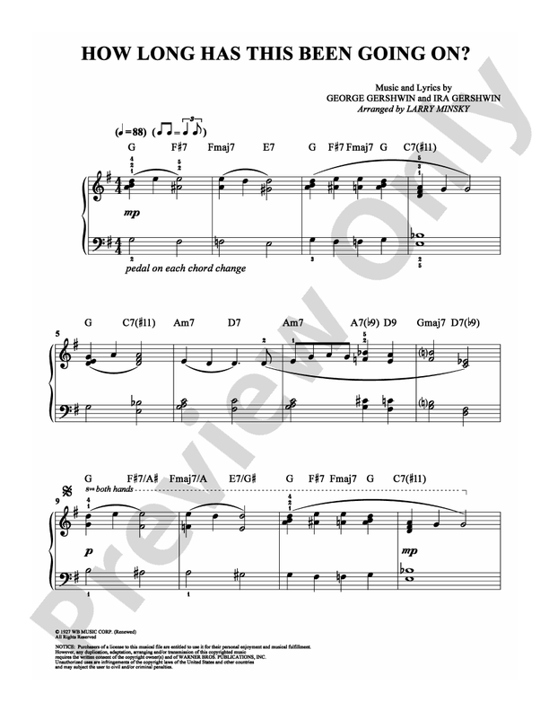 How Long Has This Been Going On? - Arr. Larry Minsky - Easy Piano (Digital Download)