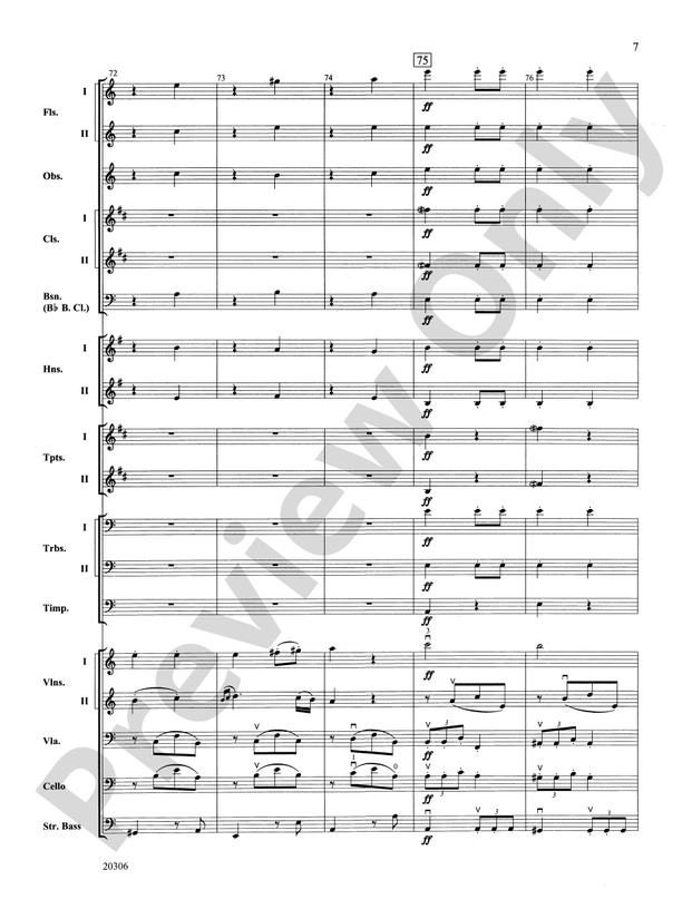 Symphony No. 7 (2nd Movement) – Full Orchestra Conductor Score & Parts (Digital Download)