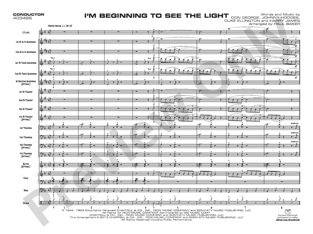 I'm Beginning to See the Light - Jazz Ensemble Conductor Score & Parts(Digital Download)