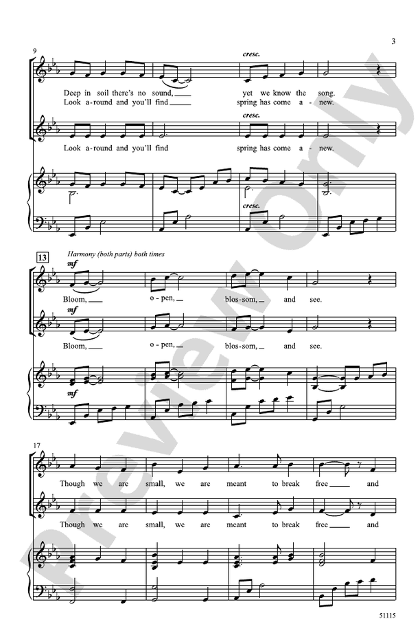 Bloom - 2 Part Treble Choral Octavo (Digital Download)