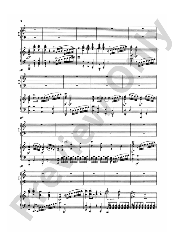 Beethoven - Piano Concerto No. 1 in C Major, Opus 15 - 2 Piano, 4 Hands (Digital Download)