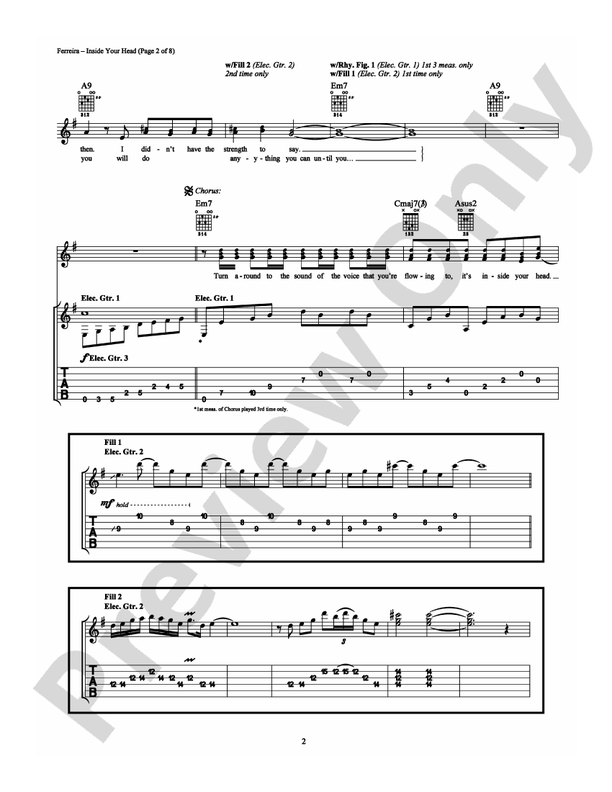 Inside Your Head - Guitar TAB (Digital Download)
