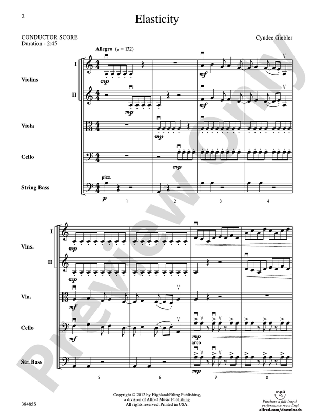 Elasticity – String Orchestra Conductor Score & Parts (Digital Download)