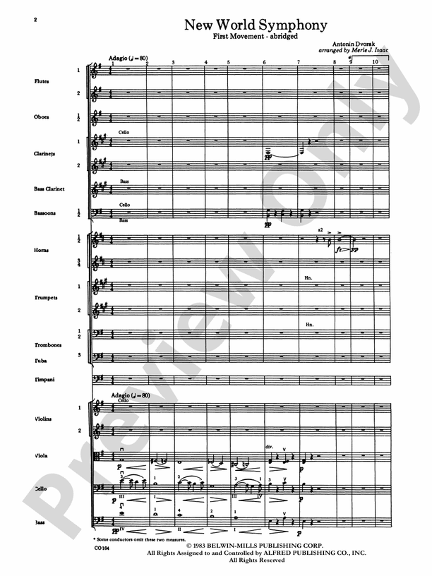New World Symphony – Full Orchestra Conductor Score & Parts (Digital Download)