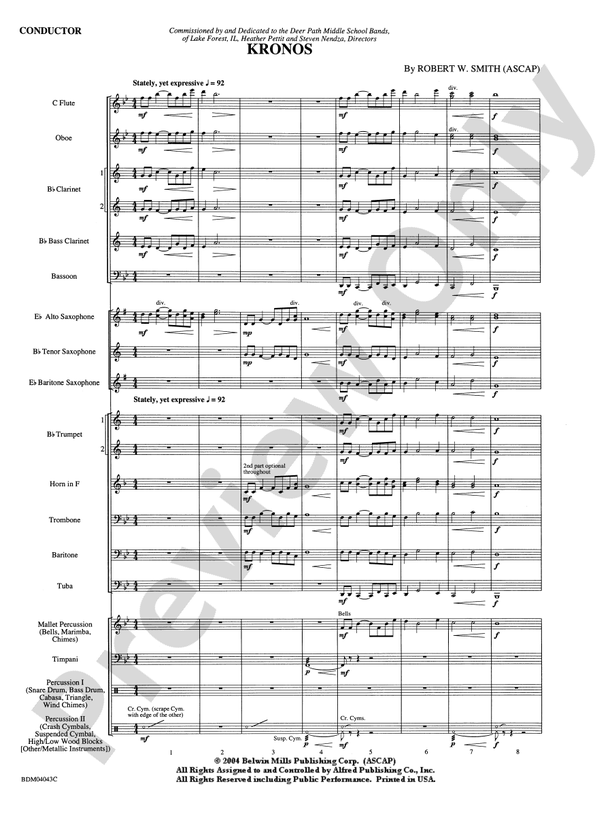 Kronos - Concert Band Conductor Score & Parts (Digital Download)
