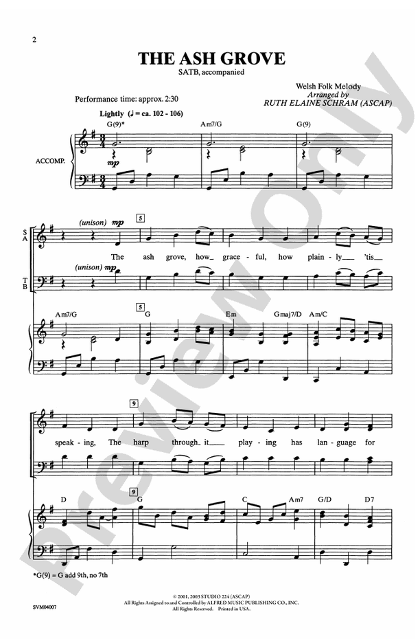The Ash Grove - SATB Choral Octavo (Digital Download)