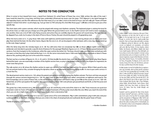 T.O.P. Adjacent – Jazz Ensemble Conductor Score & Parts (Digital Download)