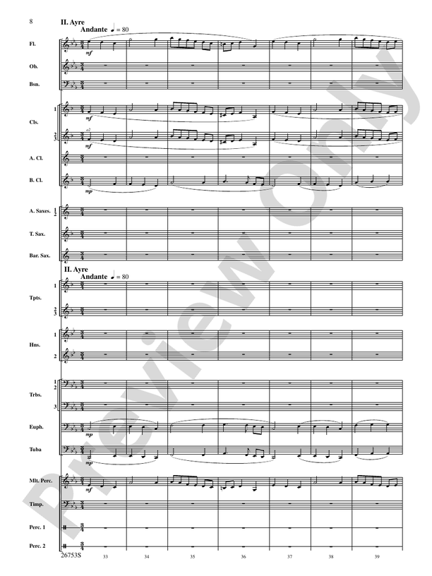 Trumpet March and Ayre - Concert Band Conductor Score & Parts (Digital Download)
