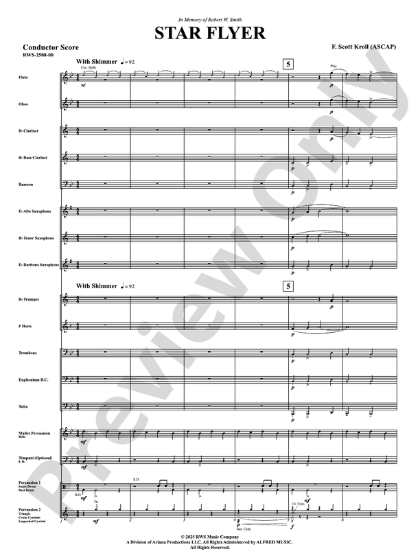 Star Flyer - Concert Band Conductor Score & Parts(Digital Download)