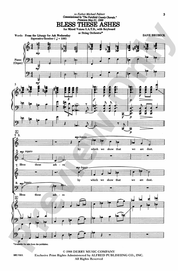 Bless These Ashes (from Lenten Triptych) – SATB Choral Octavo (Digital Download)