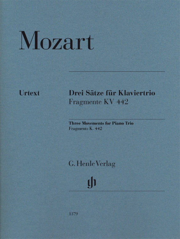 Three Movements for Piano Trio K 442 Score/Parts
