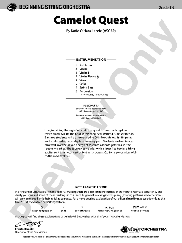 Camelot Quest - String Orchestra Conductor Score & Parts (Digital Download)