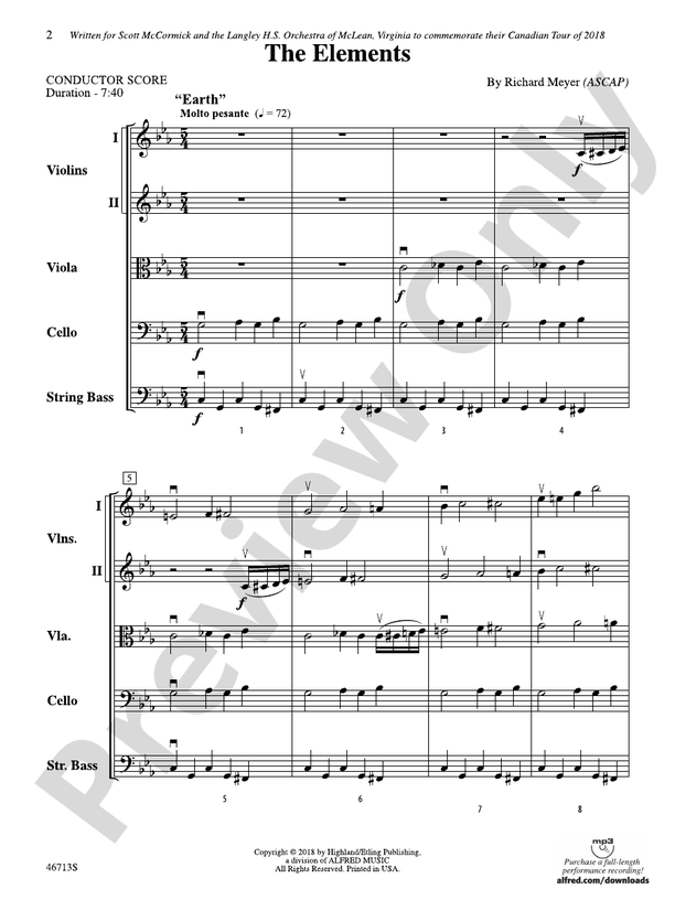 The Elements - String Orchestra Conductor Score & Parts (Digital Download)