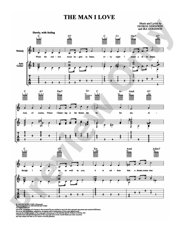 The Man I Love - Guitar TAB/Lyrics (Digital Download)