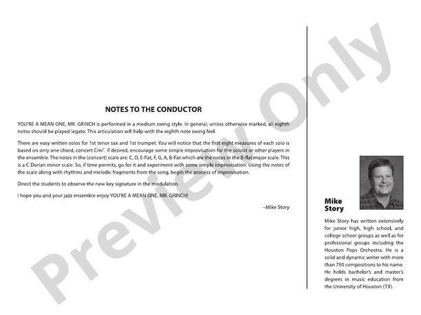 You're a Mean One, Mr. Grinch - Jazz Ensemble Conductor Score & Parts(Digital Download)