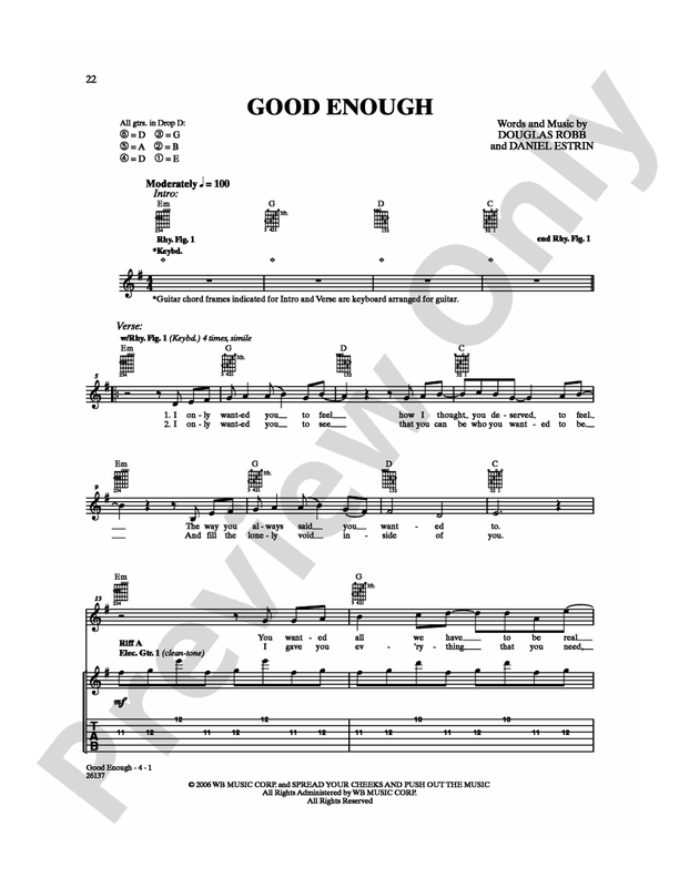 Good Enough - Hoobastank - Guitar TAB (Digital Download)