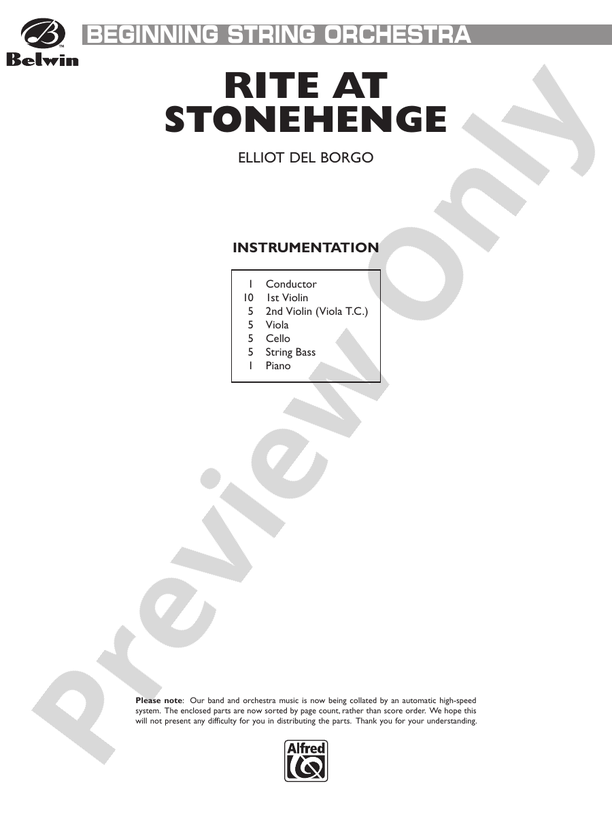 Rite at Stonehenge – String Orchestra Conductor Score & Parts (Digital Download)