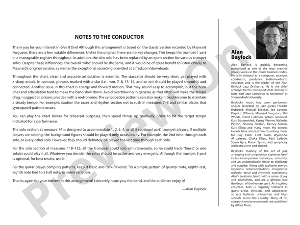 Give It One – Jazz Ensemble Conductor Score & Parts (Digital Download)