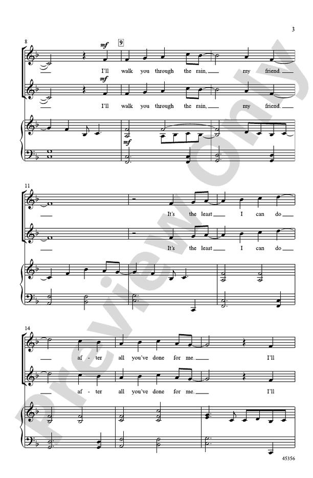 I'll Walk You Through the Rain – 2-Part Choral Octavo (Digital Download)