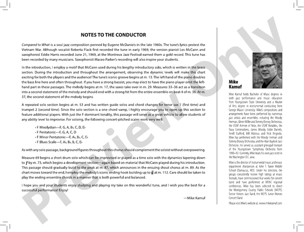 Compared to What – Jazz Ensemble Conductor Score & Parts (Digital Download)