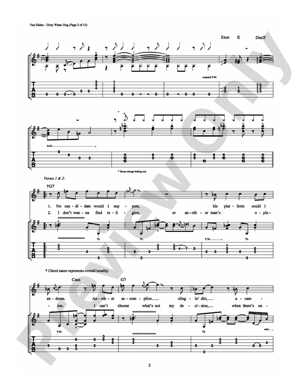 Dirty Water Dog - Guitar TAB (Digital Download)