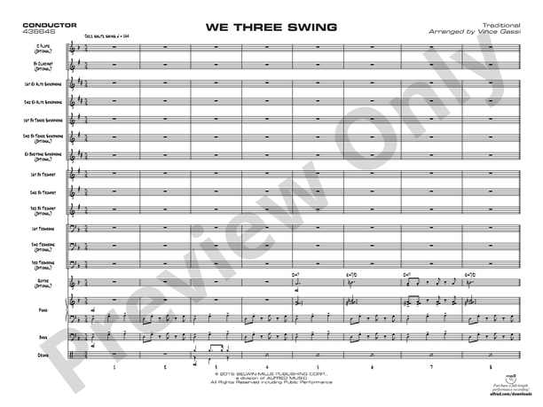 We Three Swing - Jazz Ensemble Conductor Score & Parts(Digital Download)