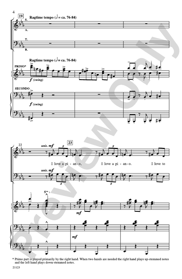 I Love a Piano – SATB Choral Octavo (Digital Download)