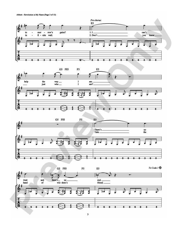 Revolution Is My Name - Guitar TAB (Digital Download)