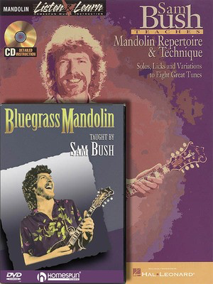 Sam Bush - Mandolin Bundle Pack - Sam Bush Teaches Mandolin Repertoire & Technique (Book/CD Pack) with Blu - Mandolin Sam Bush Homespun /CD/DVD