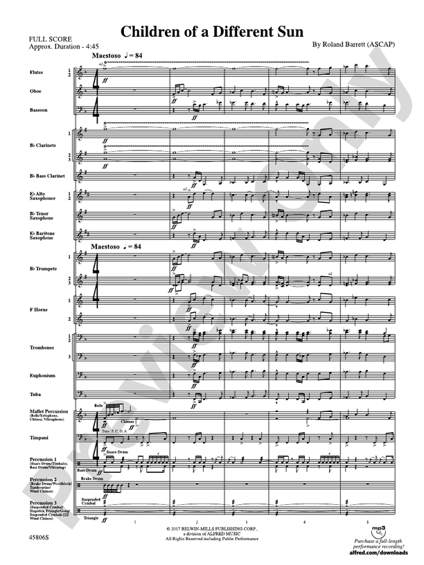 Children of a Different Sun - Concert Band Conductor Score & Parts (Digital Download)