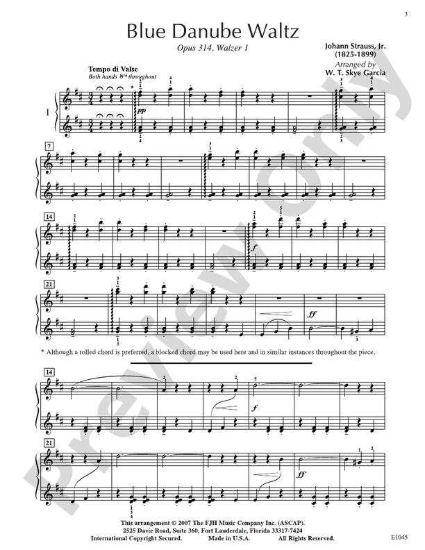 Strauss - Blue Danube Waltz - Piano (Digital Download)