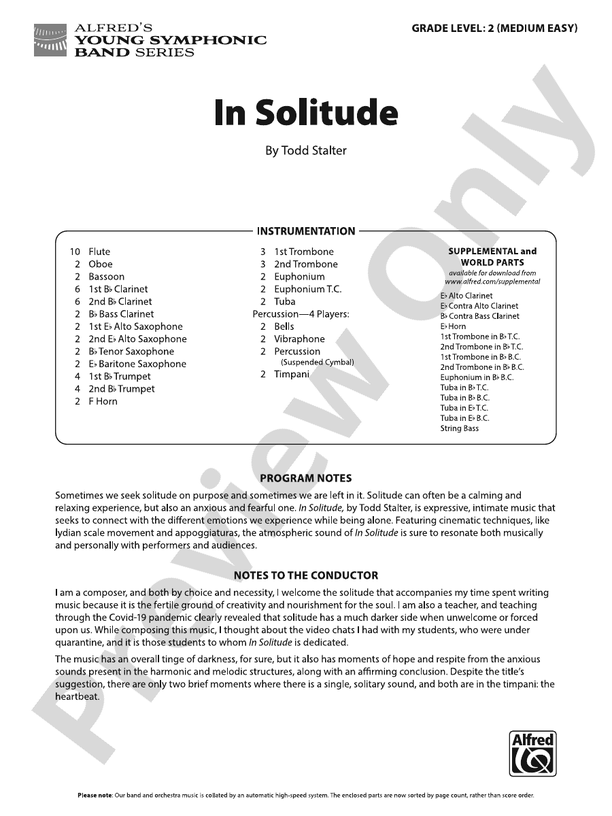 In tantum lux - Concert Band Conductor Score & Parts (Digital Download)