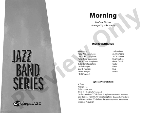 Morning – Jazz Ensemble Conductor Score & Parts (Digital Download)