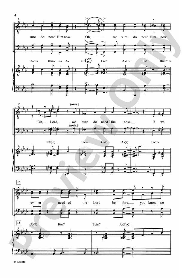 If We Ever Needed the Lord Before (We Sure Do Need Him Now) – TTBB Choral Octavo (Digital Download)